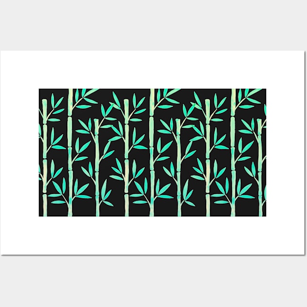 Turquoise Bamboo Wall Art by CatCoq